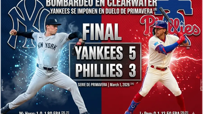 Yankees derrotan 5-3 a Phillies con rally clave en Clearwater