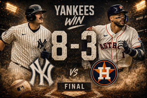 Yankees win 8-3 victory celebration